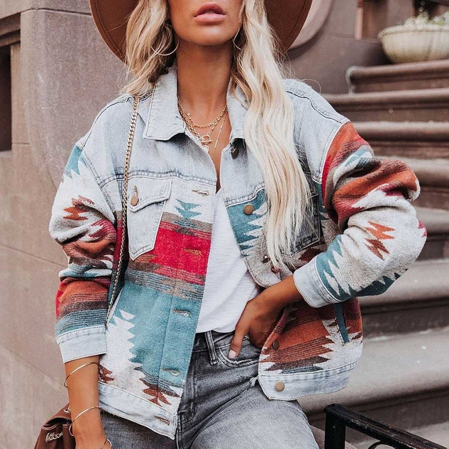 Women Zula | Tuulikki - Vintage Denim Jacket Multicolored