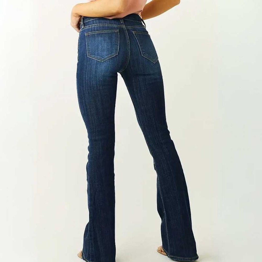 Women Zula | Helja - Flared Pants With Medium Waist Marine Blue