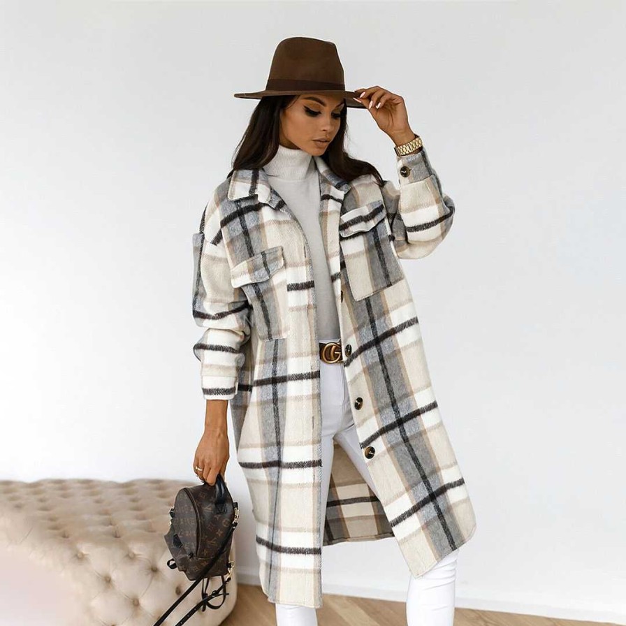 Women Zula | Aoife - Plaid Coat For Ladies