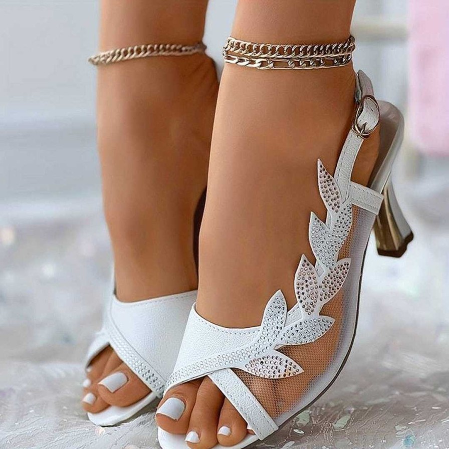 Women Zula | Johanna - Mesh High Heel Sandals For Women White